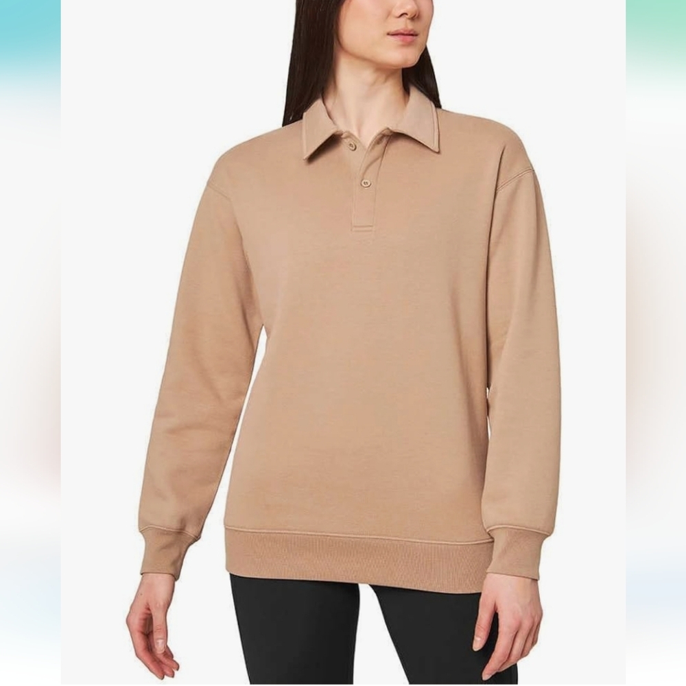 Mondetta Women's Collared Fleece Pullover